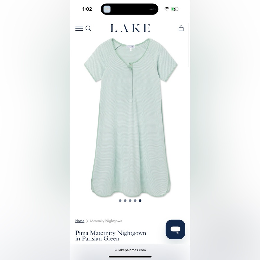 LAKE Maternity Nightgown Size Small